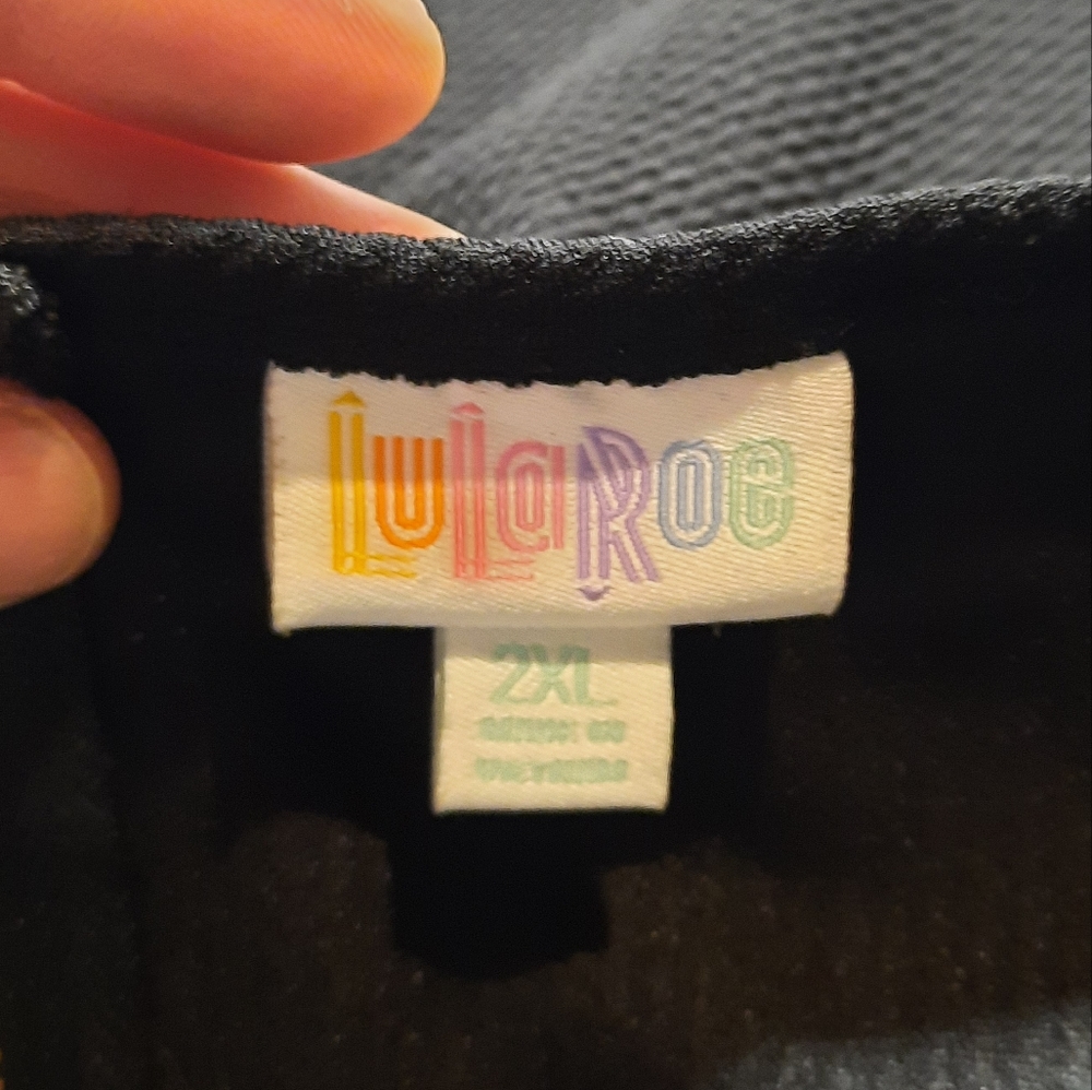 LuLaRoe Black Fit-and-Flare Short Sleeve Dress 2X - Picture 8 of 10